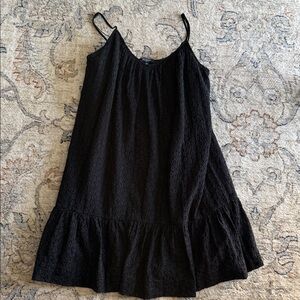 Madewell Black embroidered mini dress